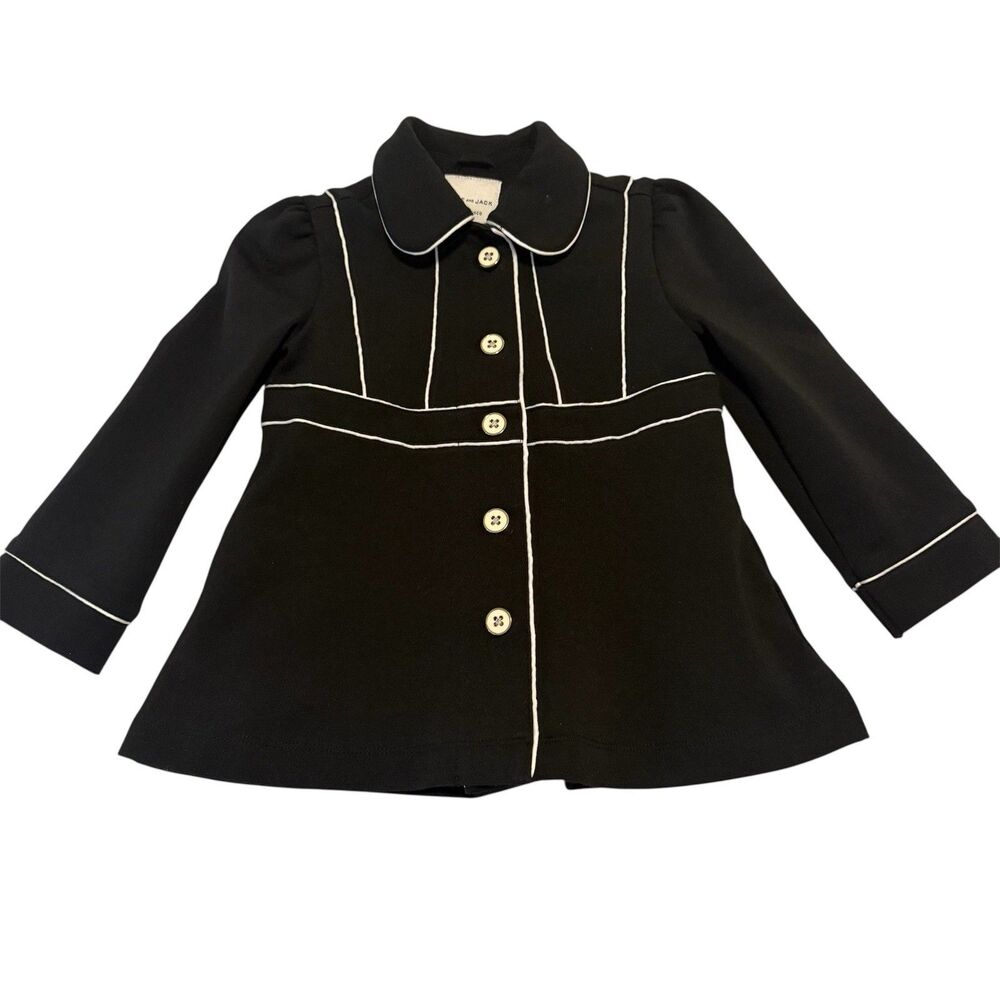 Janie and Jack Girls Black Dress 2T Long Sleeve Piped Fall Winter Outfit